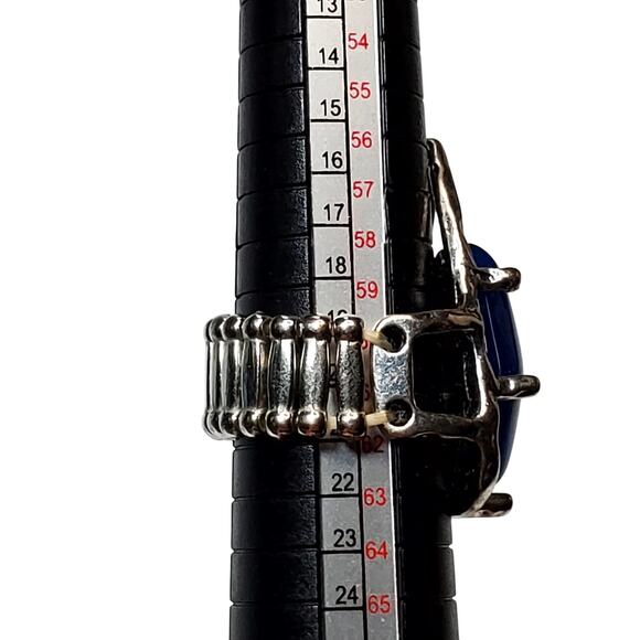 Paparazzi Jewelry Blue Glass Stretchy Ring Get The Point Blue 9.5 - Picture 6 of 8